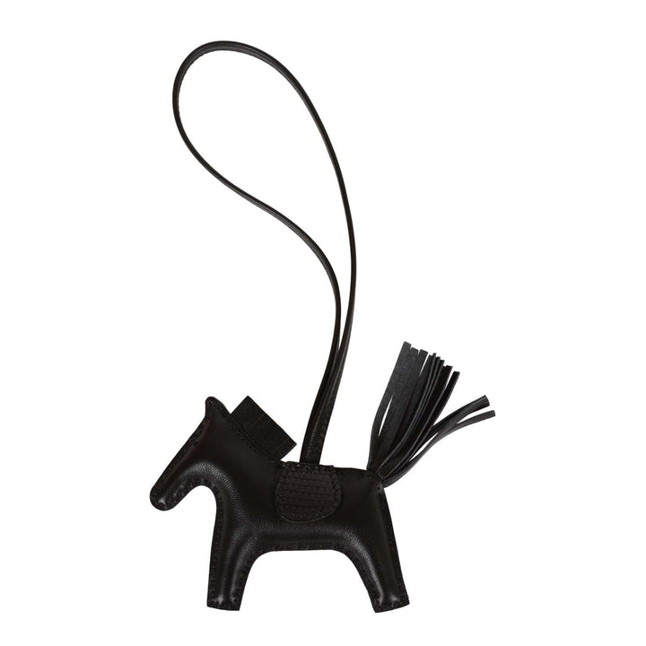 Top quality Hermes SO Black Horse Rodeo Lizard Touch Bag Charm PM