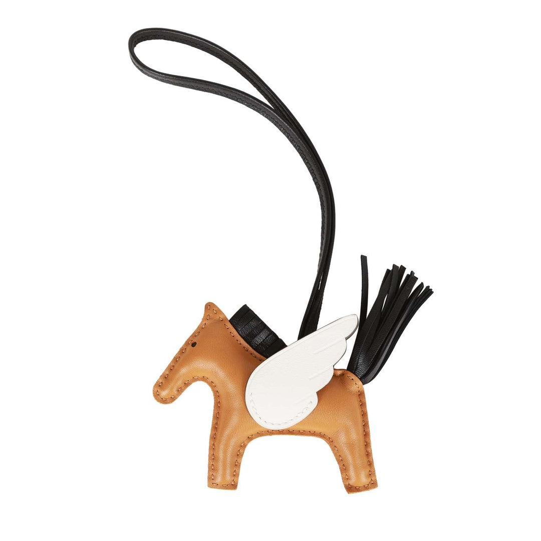 Top quality Hermes Pegasus Rodeo Bag Charm PM Sesame, Nata, and Noir Lambskin