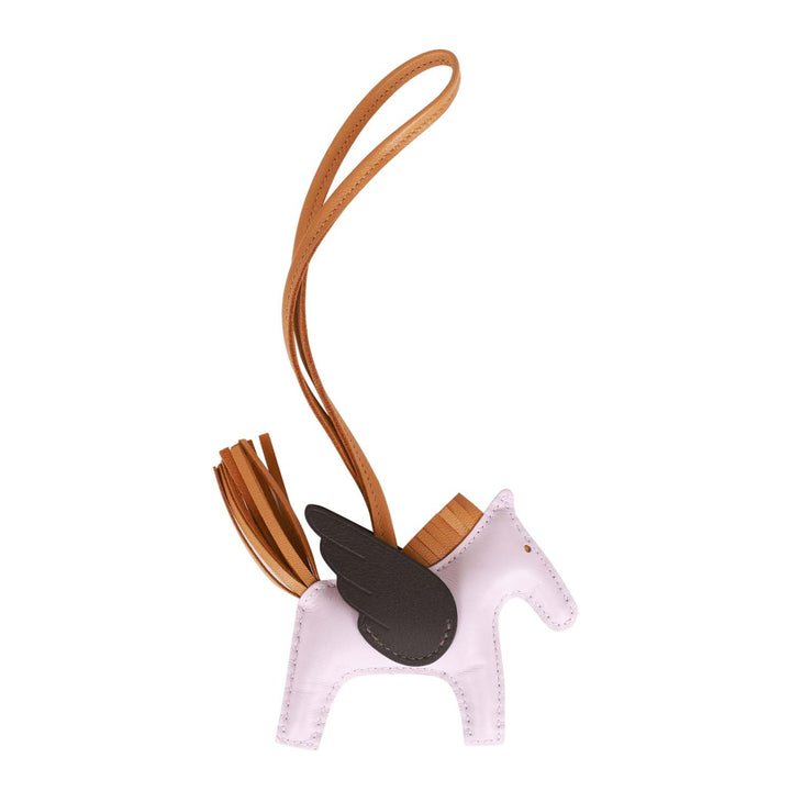 Top quality Hermes Pegasus Rodeo Bag Charm PM Sesame, Mauve Pale and Ebene Lambskin