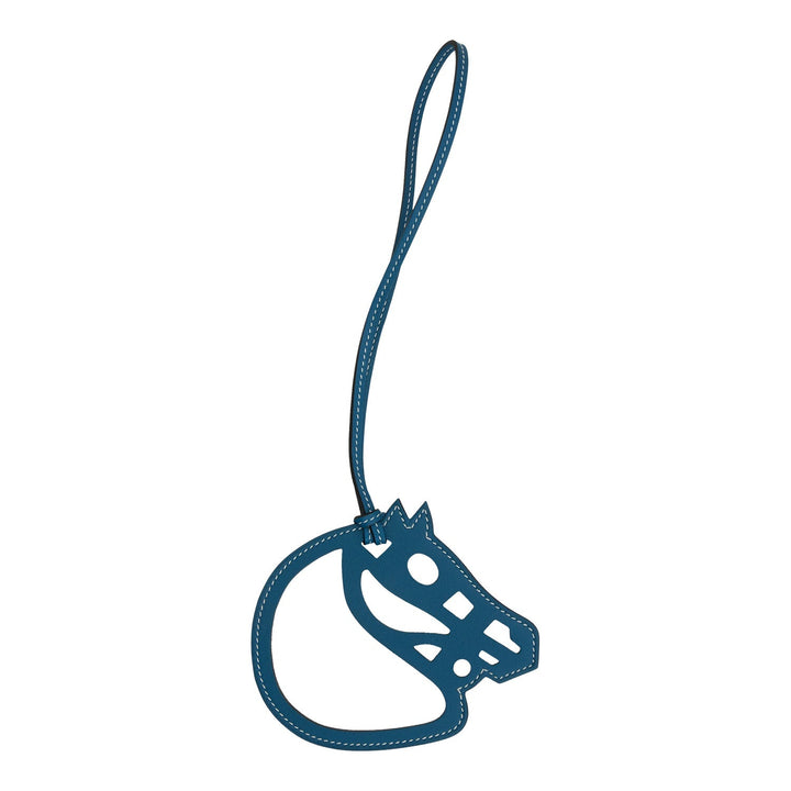 Top quality Hermes Paddock Cheval Horse Bag Charm Bleu de Galice Swift Leather