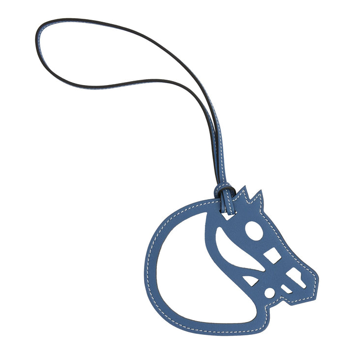 Top quality Hermes Paddock Cheval Horse Bag Charm Bleu Agate Swift Leather