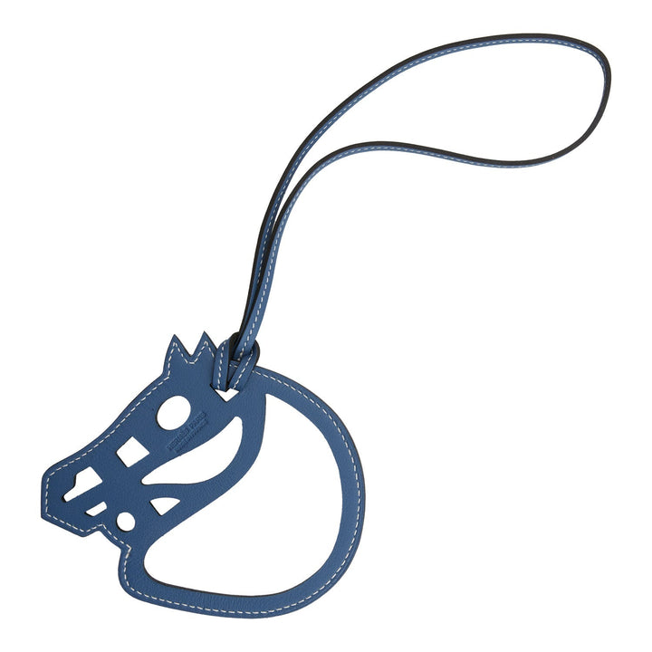 Top quality Hermes Paddock Cheval Horse Bag Charm Bleu Agate Swift Leather