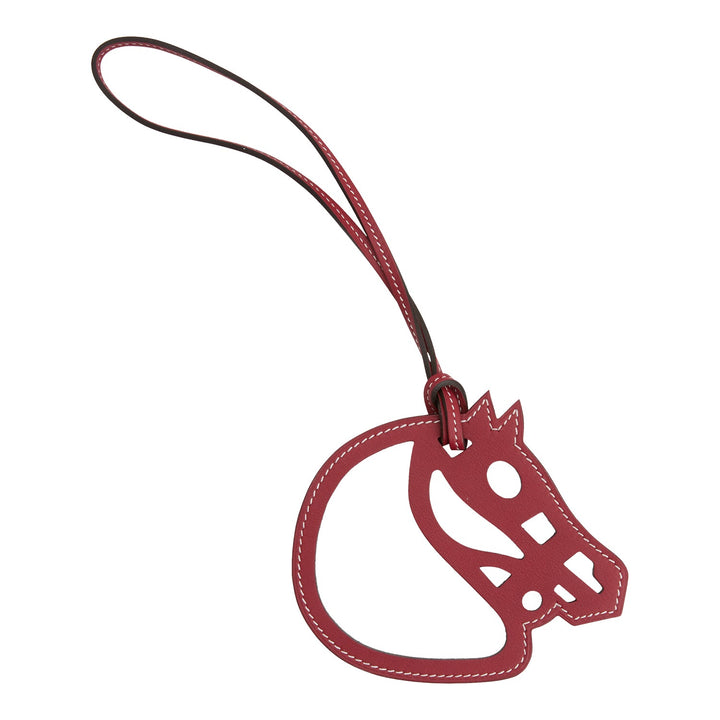 Top quality Hermes Paddock Cheval Horse Bag Charm Rouge Grenat Swift Leather