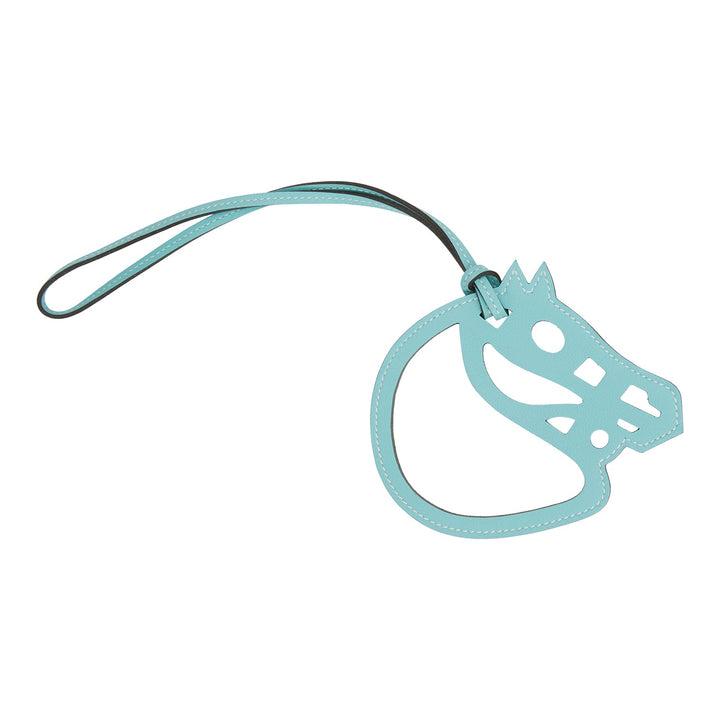 Top quality Hermes Paddock Cheval Horse Bag Charm Bleu Saint Cyr Swift Leather