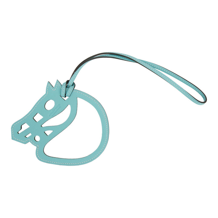 Top quality Hermes Paddock Cheval Horse Bag Charm Bleu Saint Cyr Swift Leather