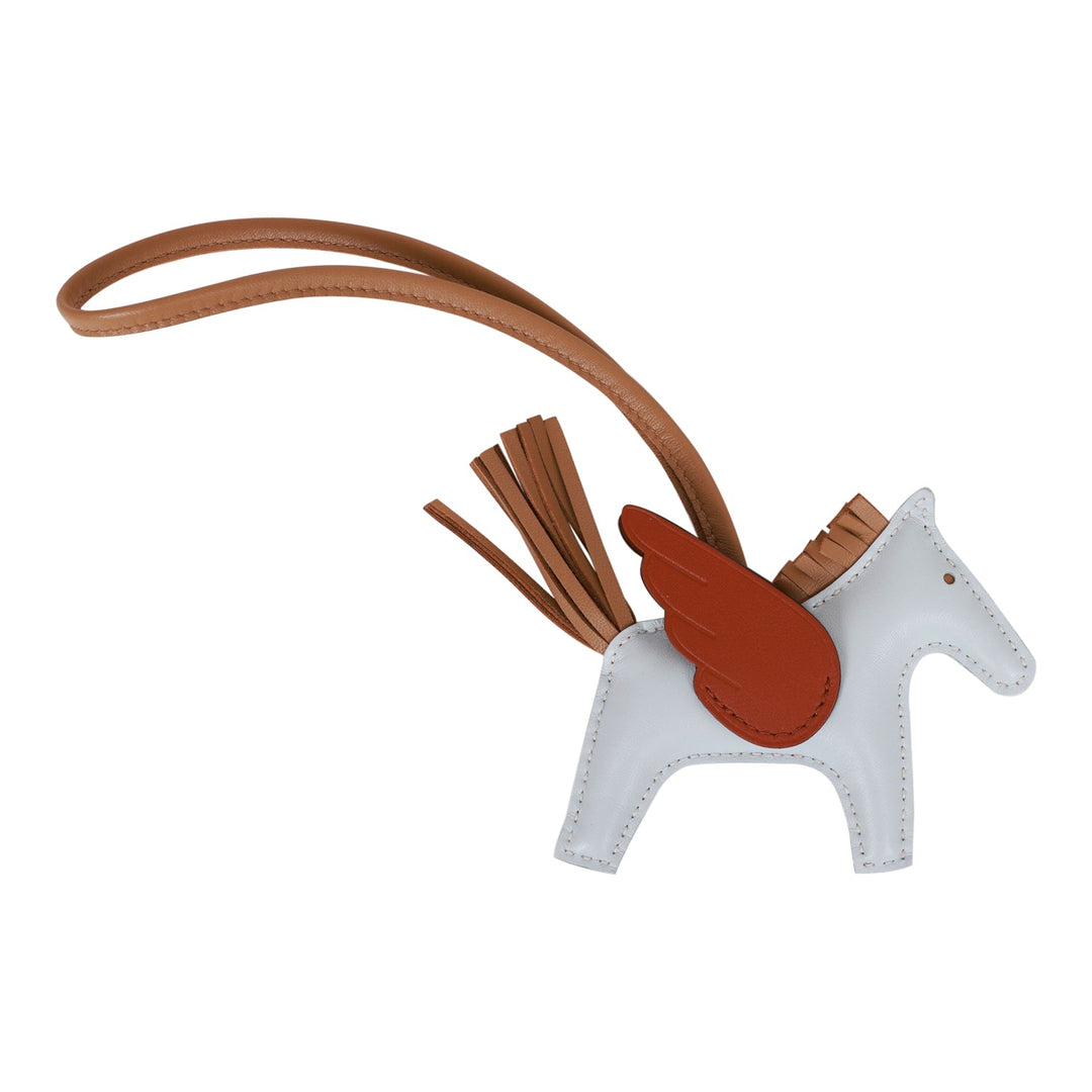 Top quality Hermes Bleu Brume/Chai/Cuivre Pegasus Horse Rodeo Bag Charm