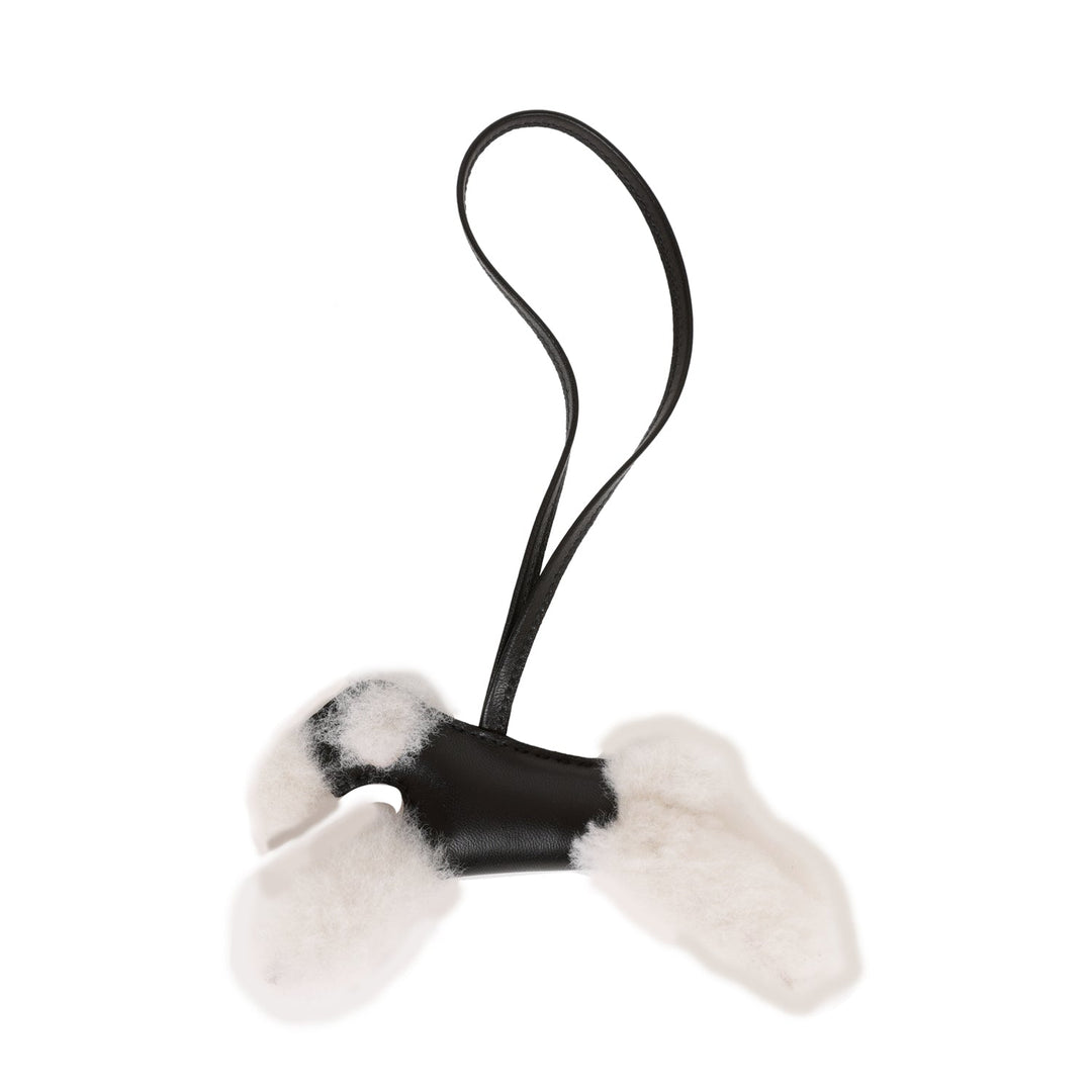 Top quality Hermes Black Lambskin and Shearling Budy Bag Charm