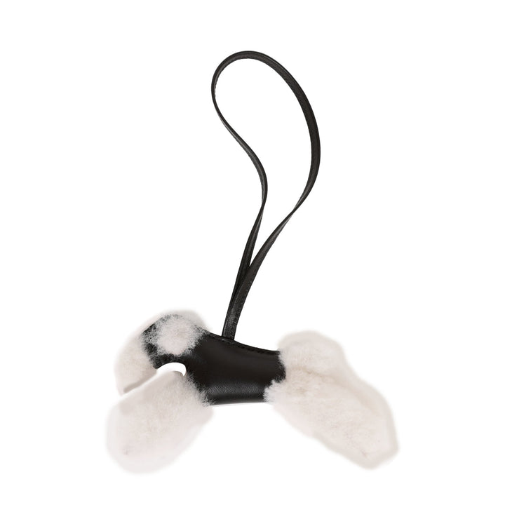 Top quality Hermes Black Lambskin and Shearling Budy Bag Charm