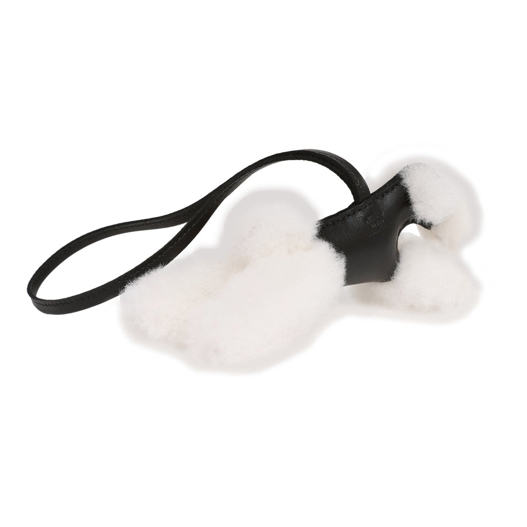 Top quality Hermes Black Lambskin and Shearling Budy Bag Charm