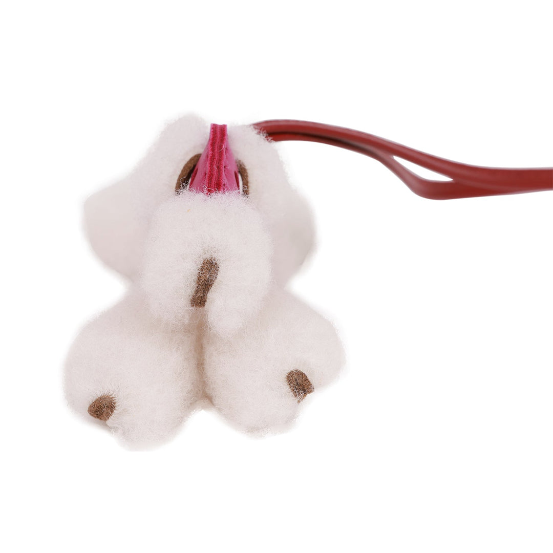 Top quality Hermes Rose Pourpre and Rouge Grenat Lambskin and Shearling Budy Bag Charm