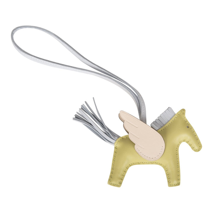 Top quality Hermes Jaune Bourgeon/Bleu Brume/Nata Pegasus Horse Rodeo Bag Charm PM
