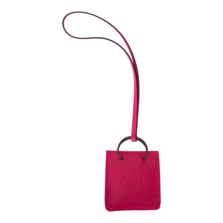 Top quality Hermes Rose Mexico Mini Shopping Bag Charm