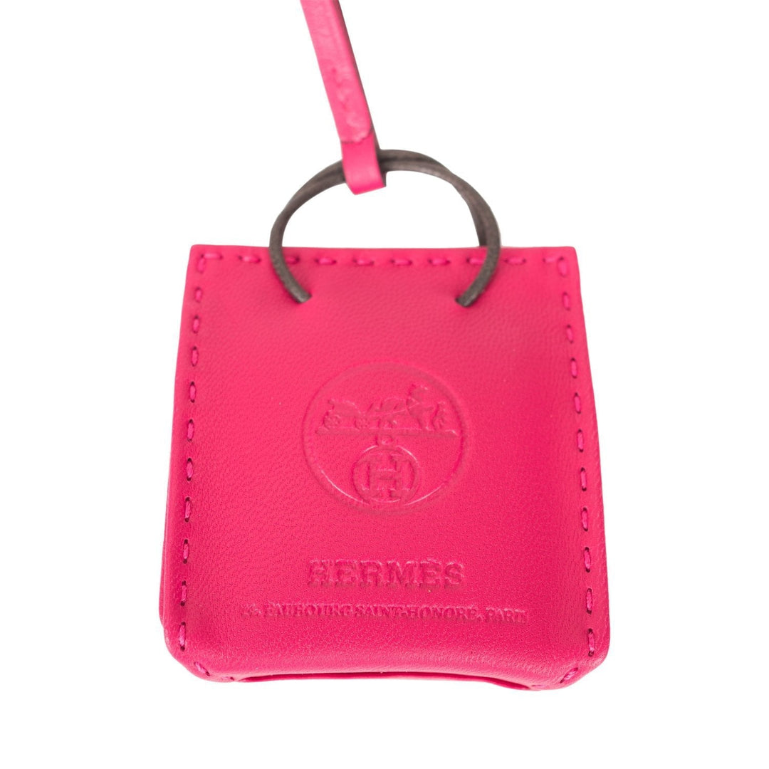 Top quality Hermes Rose Mexico Mini Shopping Bag Charm