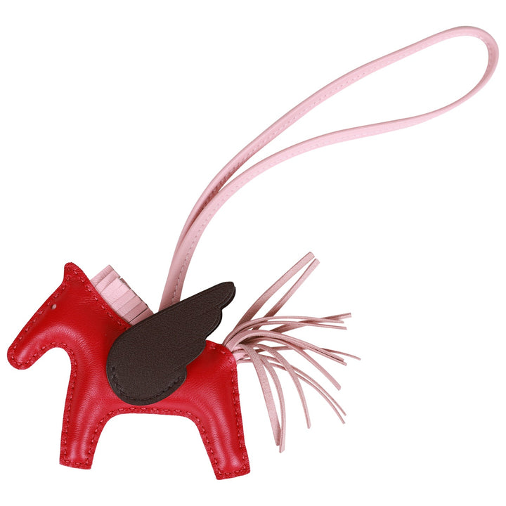 Top quality Hermes Pegasus Horse Rodeo Bag Charm PM Framboise/Rose Sakura/Rouge Sellier