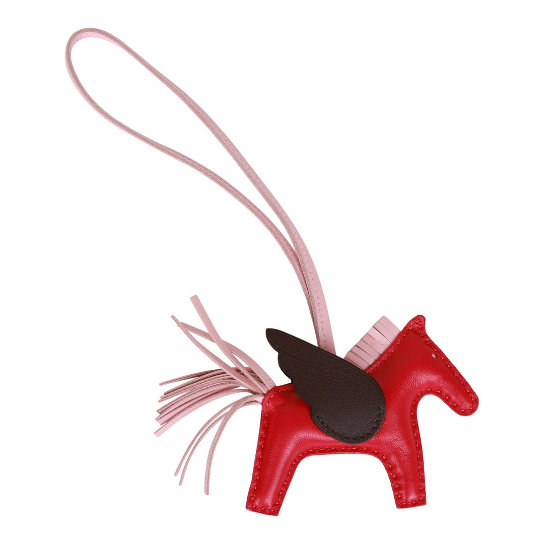 Top quality Hermes Pegasus Horse Rodeo Bag Charm PM Framboise/Rose Sakura/Rouge Sellier