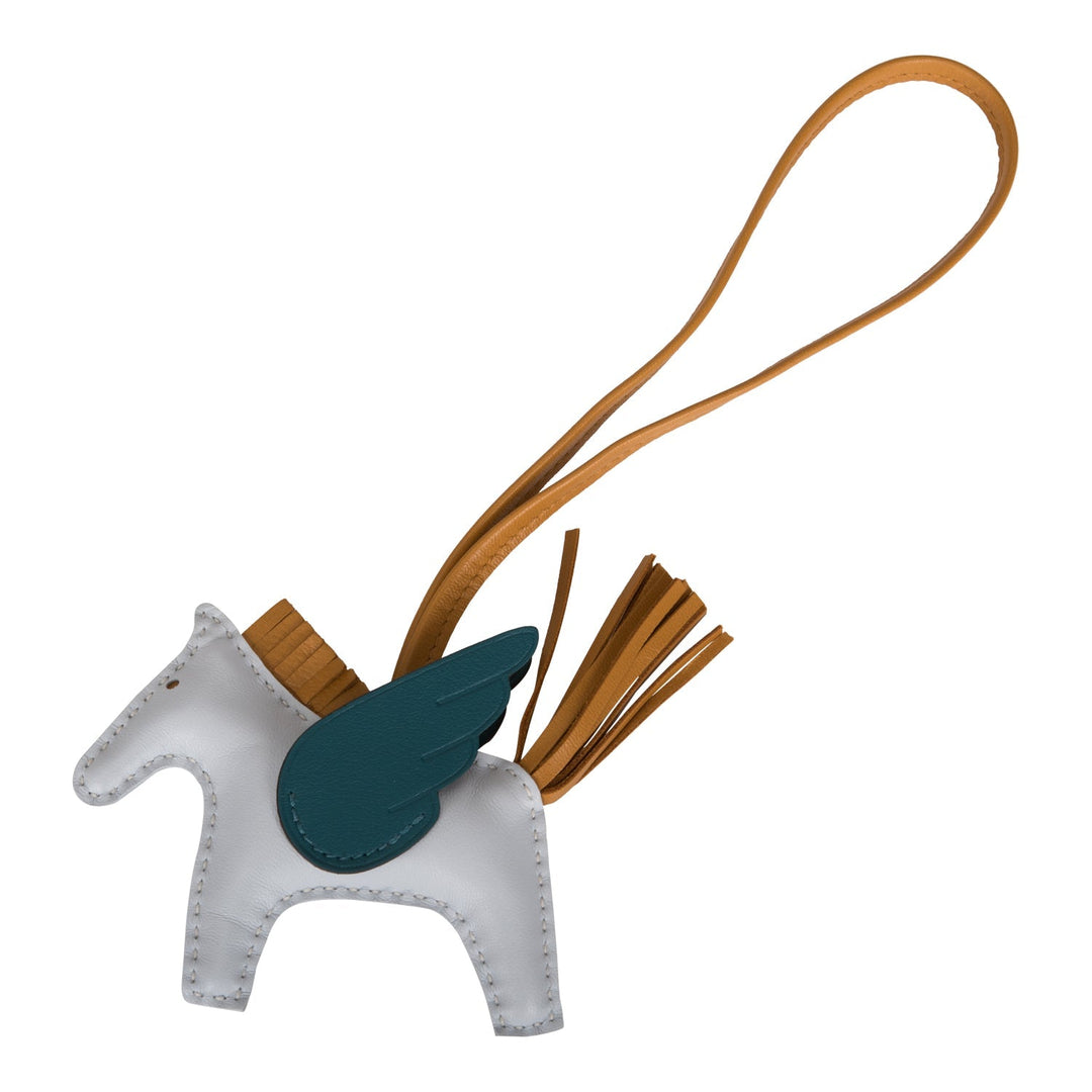 Top quality Hermes Bleu Brume/Sesame/Vert Bosphore Pegasus Horse Rodeo Bag Charm