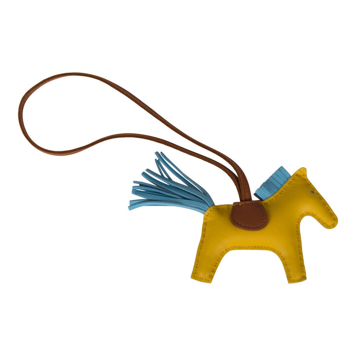 Top quality Hermes Jaune de Naples/Celeste/Gold Grigri Horse Rodeo Bag Charm PM