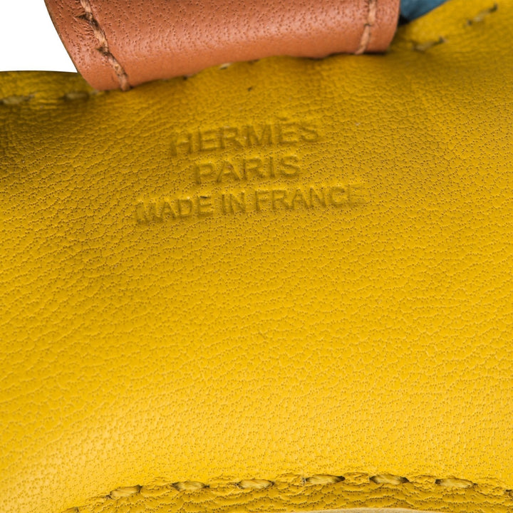 Top quality Hermes Jaune de Naples/Celeste/Gold Grigri Horse Rodeo Bag Charm PM