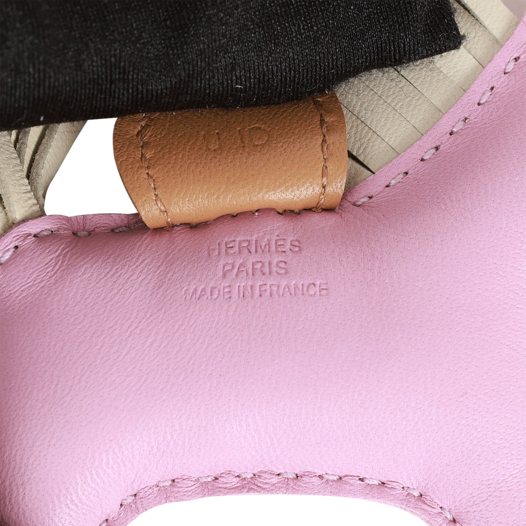 Top quality Hermes Mauve Sylvestre/Chai/Craie Grigri Horse Rodeo Bag Charm