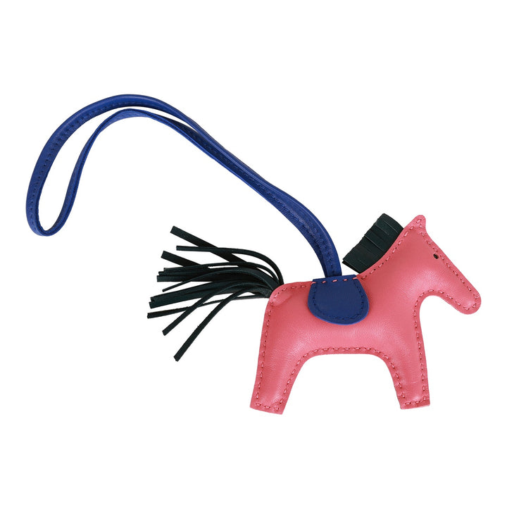 Top quality Hermes Rose Azalee/Vert Cypress/Bleu Electric Grigri Horse Rodeo Bag Charm