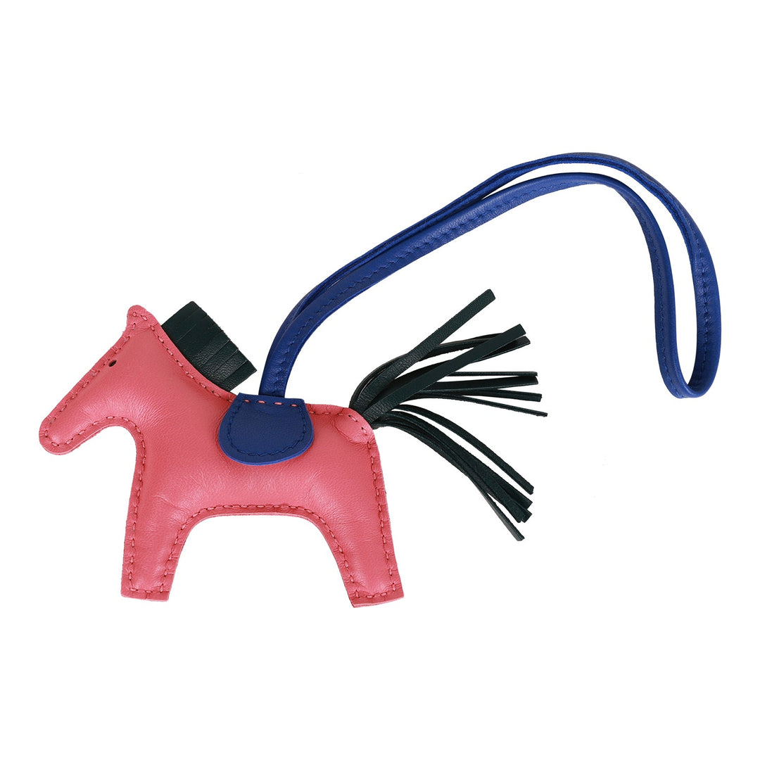 Top quality Hermes Rose Azalee/Vert Cypress/Bleu Electric Grigri Horse Rodeo Bag Charm