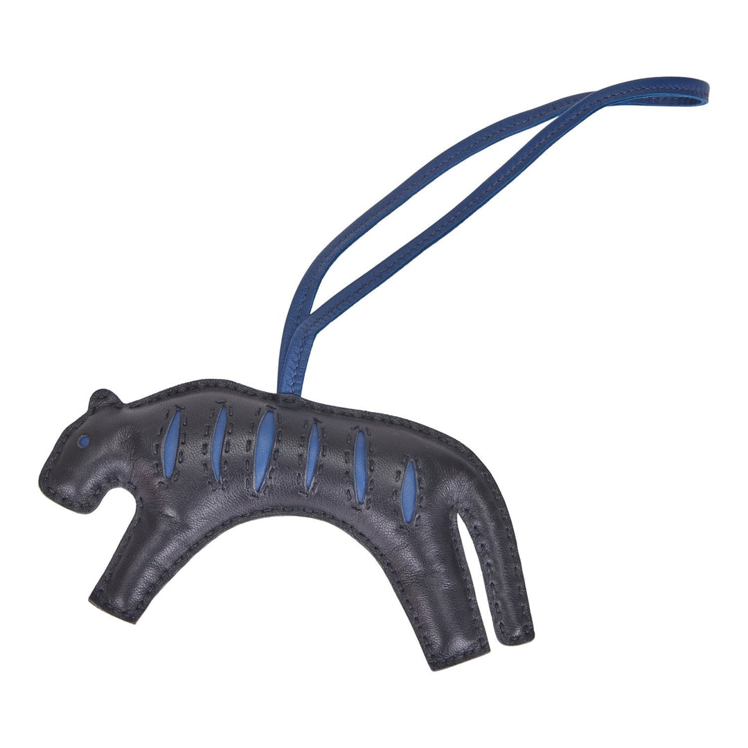 Top quality Hermes RooRoo Tiger Bag Charm Black/Bleu de Malte