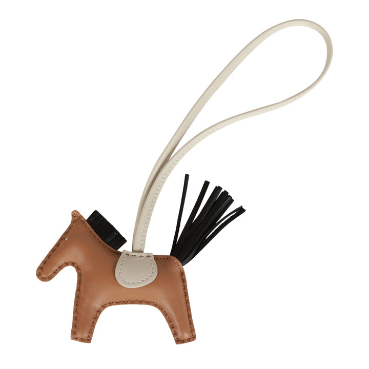Top quality Hermes Chai/Black/Craie Grigri Horse Rodeo Bag Charm