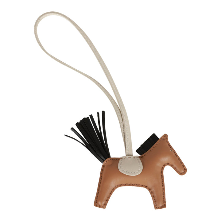 Top quality Hermes Chai/Black/Craie Grigri Horse Rodeo Bag Charm