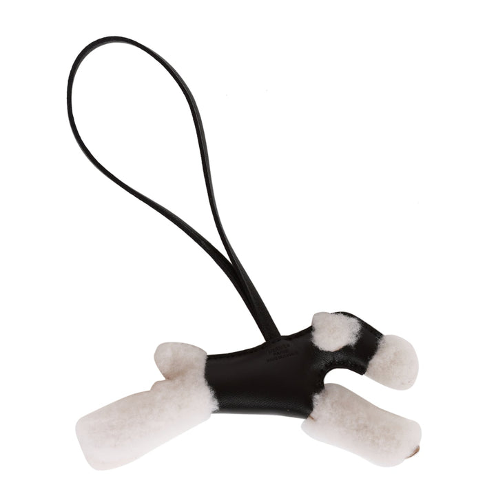 Top quality Hermes Black Lambskin and Shearling Budy Bag Charm