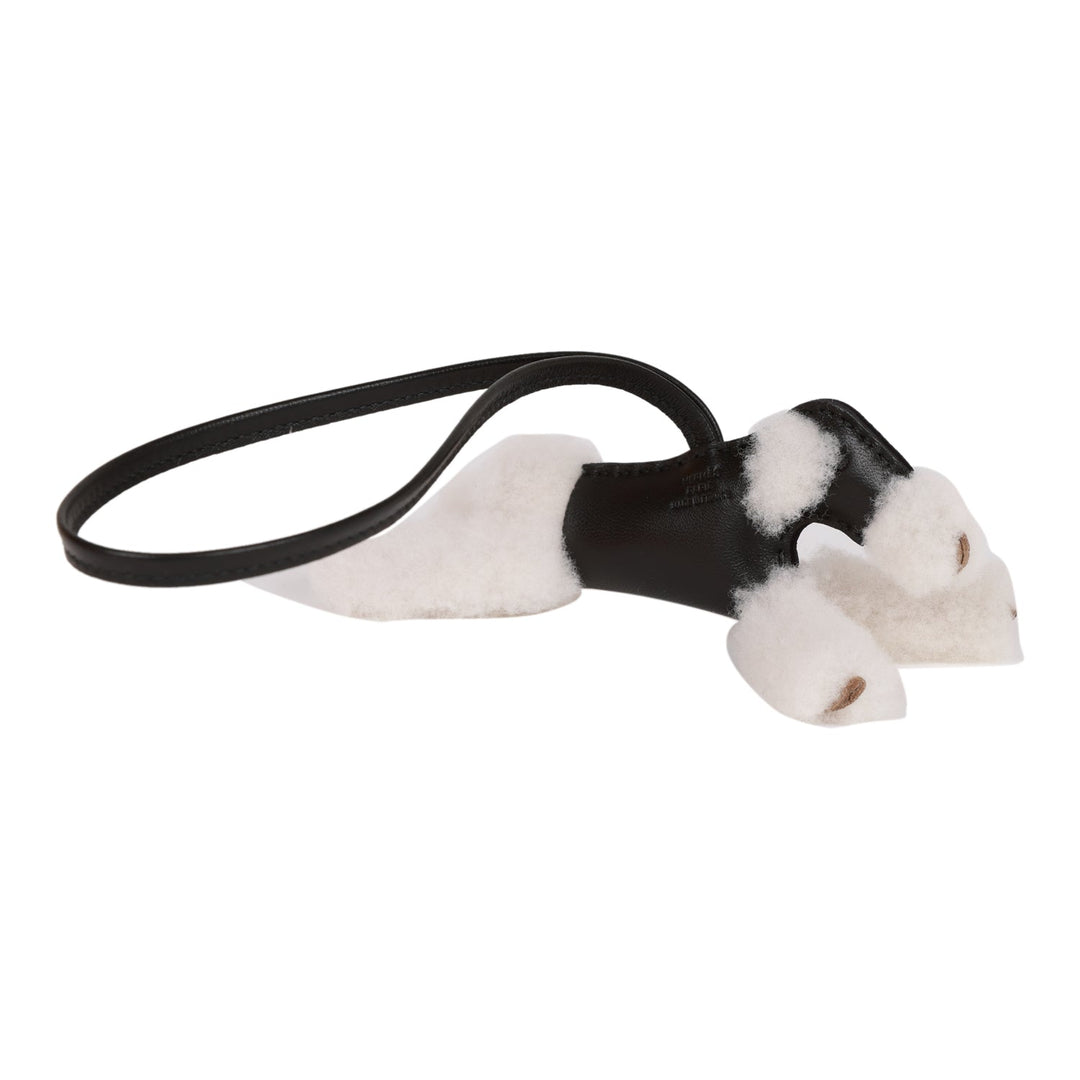 Top quality Hermes Black Lambskin and Shearling Budy Bag Charm