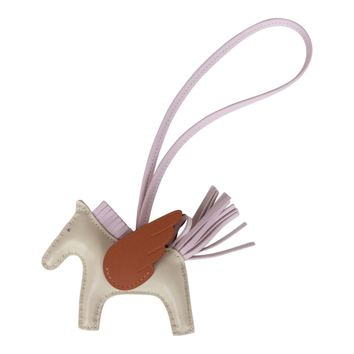 Top quality Hermes Craie/Mauve Pale/Gold Pegasus Horse Rodeo Bag Charm PM