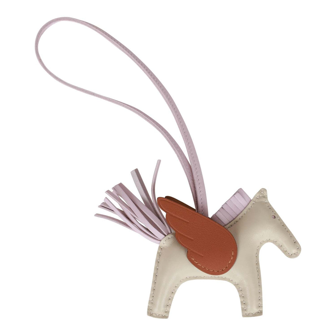 Top quality Hermes Craie/Mauve Pale/Gold Pegasus Horse Rodeo Bag Charm PM