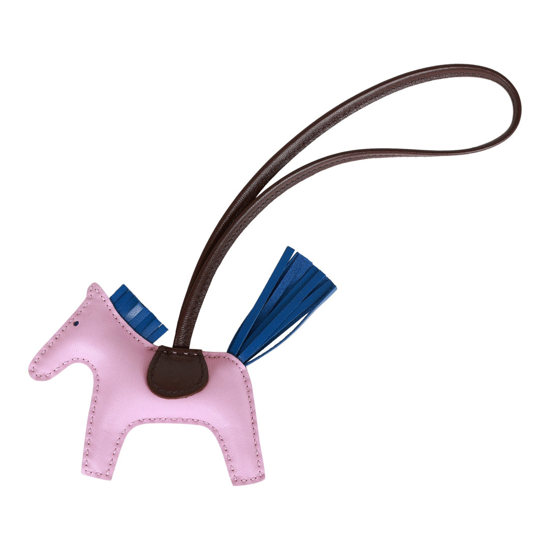 Top quality Hermes Bleu France/Mauve Sylvestre/Rouge Sellier Grigri Horse Rodeo Bag Charm PM