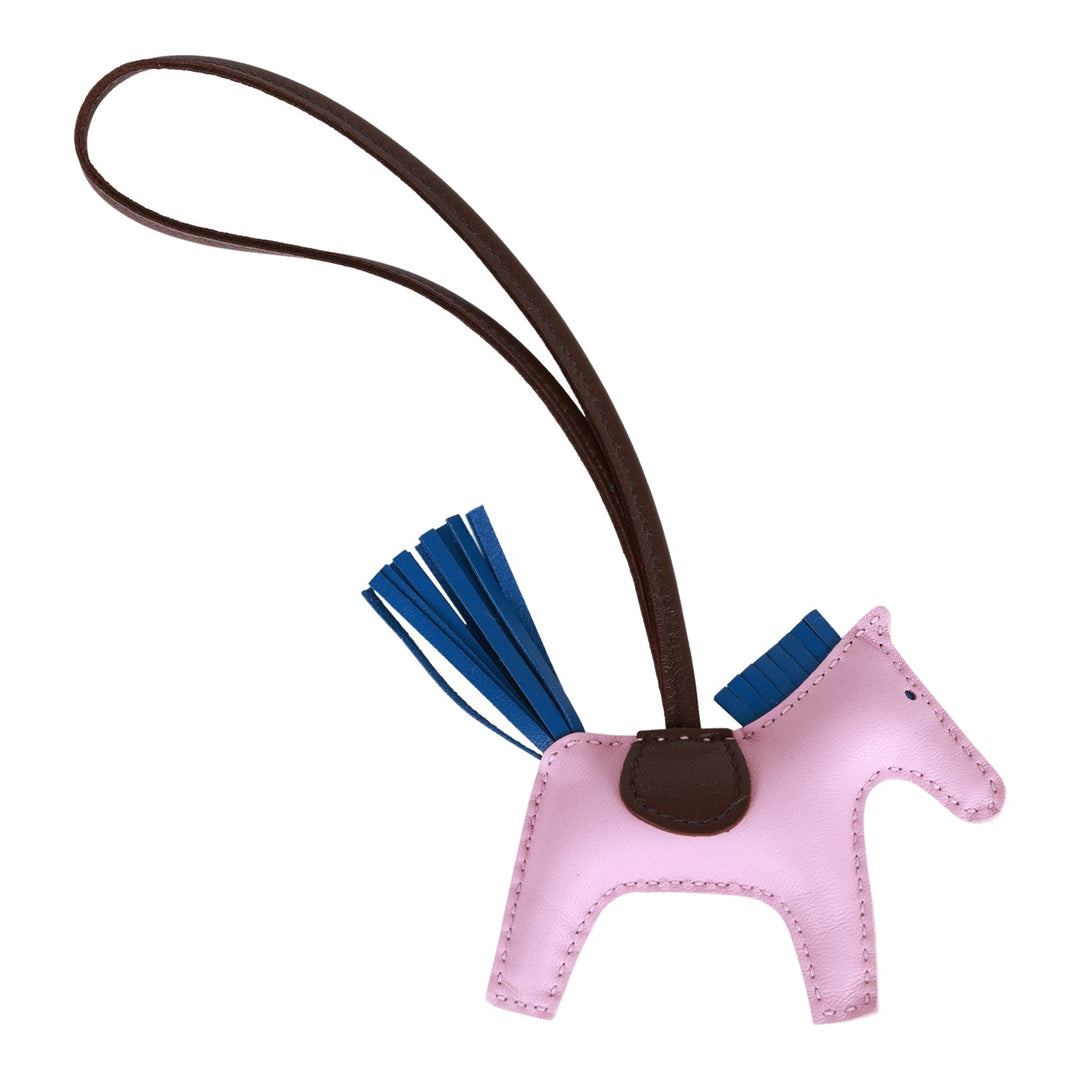 Top quality Hermes Bleu France/Mauve Sylvestre/Rouge Sellier Grigri Horse Rodeo Bag Charm PM