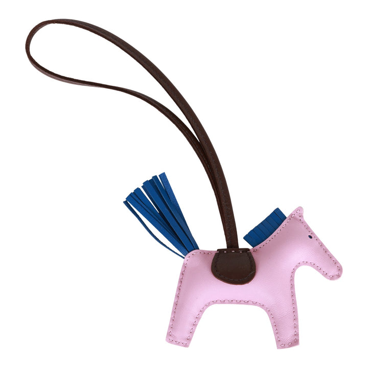 Top quality Hermes Bleu France/Mauve Sylvestre/Rouge Sellier Grigri Horse Rodeo Bag Charm PM