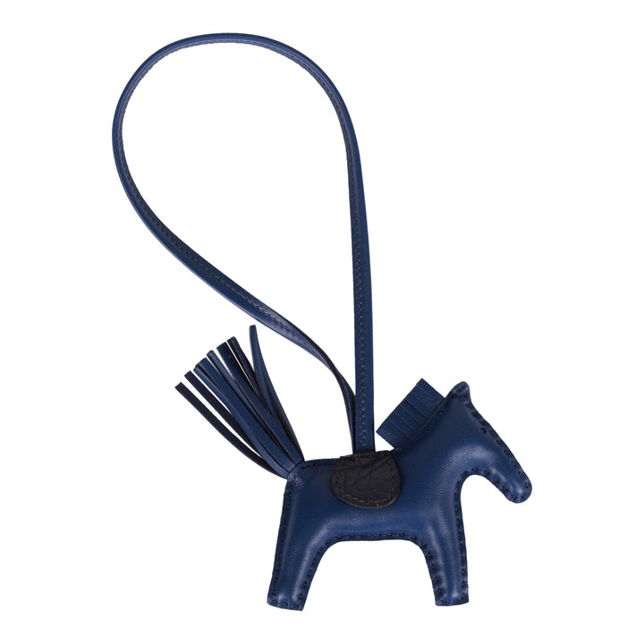 Top quality Hermes Bleu Saphir and Marine Niloticus Matte Alligator Grigri Horse Rodeo Bag