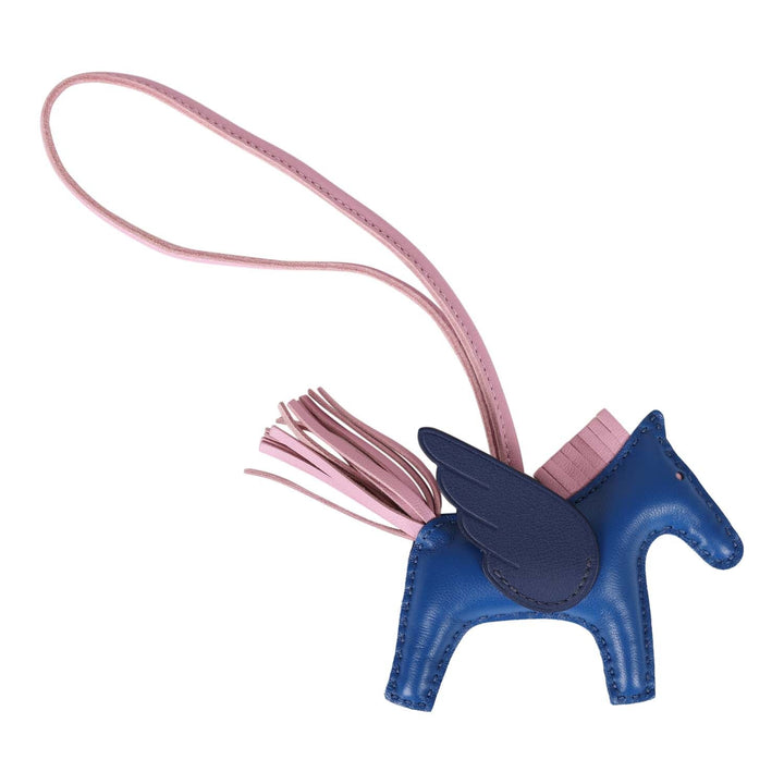 Top quality Hermes Bleu Saphir/Marine/Mauve Sylvester Pegasus Horse Rodeo Bag Charm