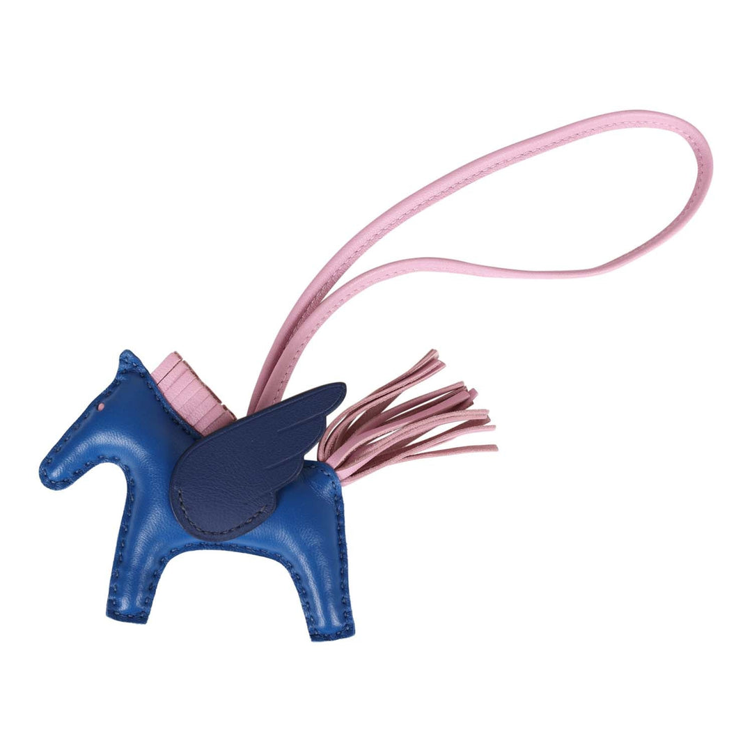 Top quality Hermes Bleu Saphir/Marine/Mauve Sylvester Pegasus Horse Rodeo Bag Charm