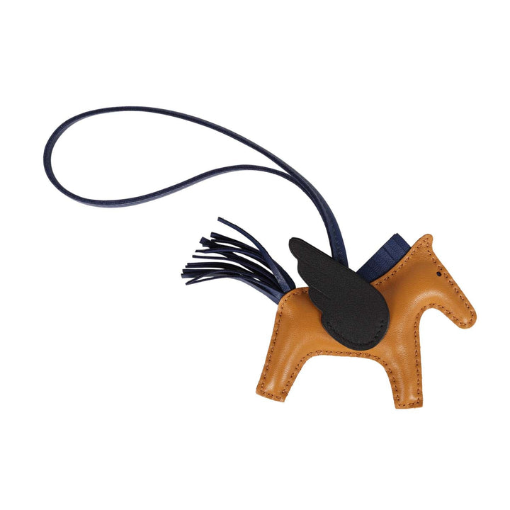 Top quality Hermes Sesame/Bleu Saphir/Black Pegasus Horse Rodeo Bag Charm PM