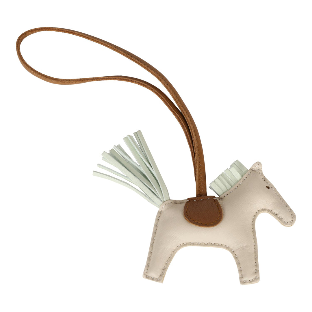 Top quality Hermes Craie/Vert Fizz/Kraft Grigri Horse Rodeo Bag Charm PM