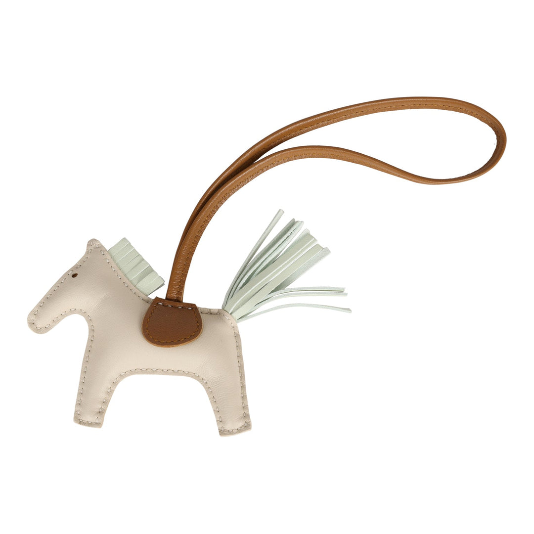 Top quality Hermes Craie/Vert Fizz/Kraft Grigri Horse Rodeo Bag Charm PM