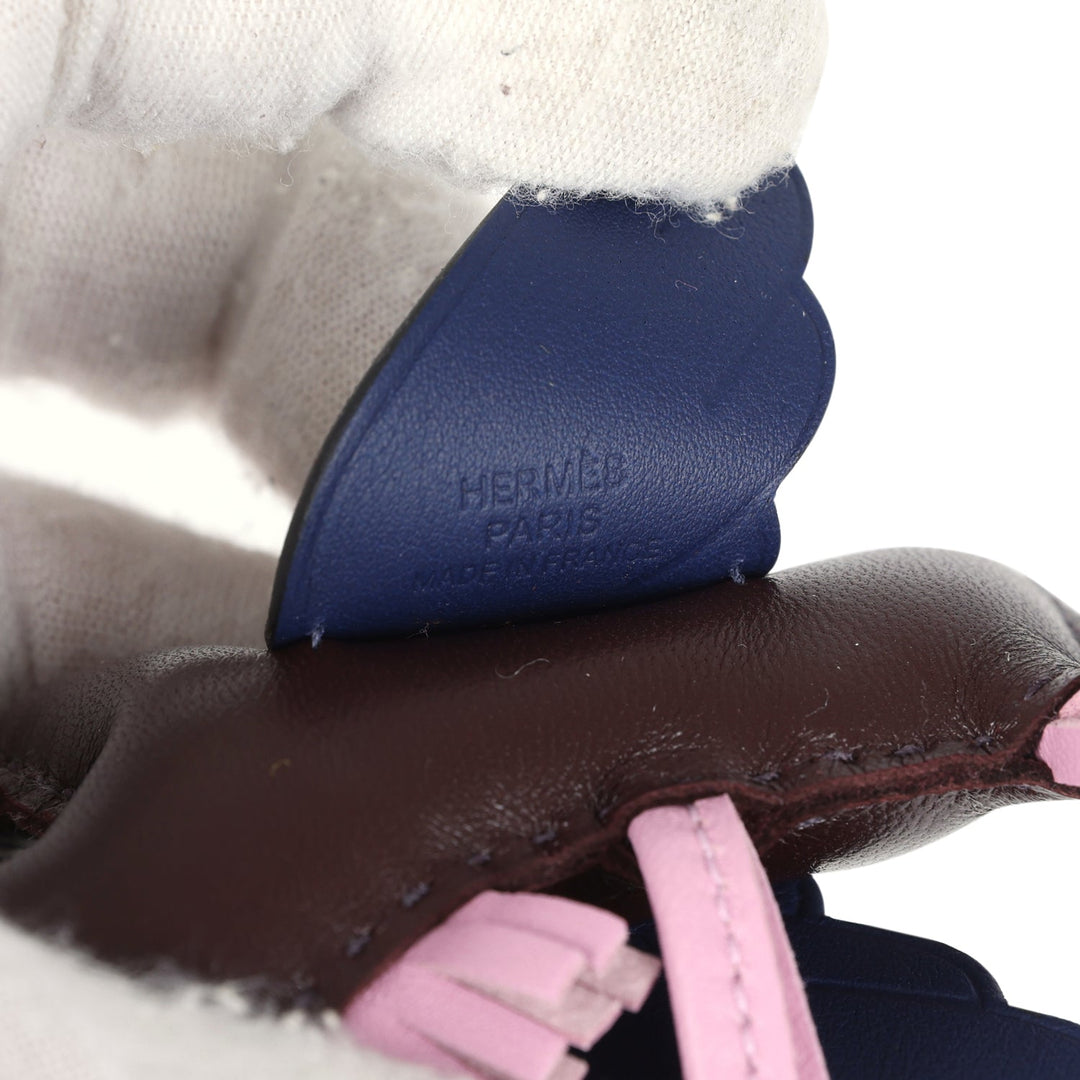 Hermes Pegase Rodeo Bag Charm PM Rouge Sellier, Mauve Sylvestre & BleNewSaphir Milo Lambskin