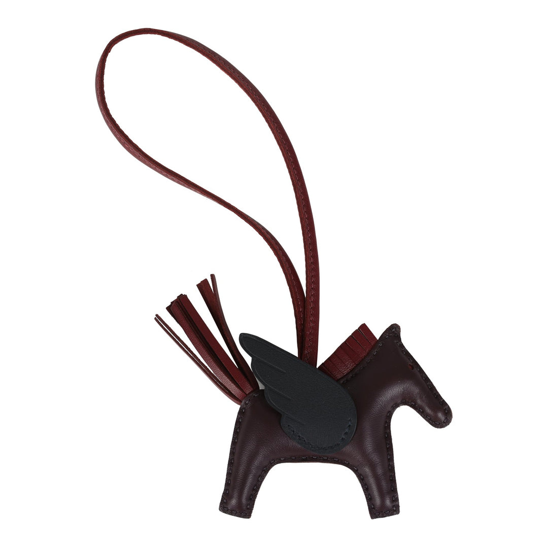 Hermes Pegase Rodeo Bag Charm PM Black, Rouge Sellier and Rouge H Milo Lambskin