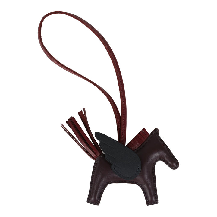 Hermes Pegase Rodeo Bag Charm PM Black, Rouge Sellier and Rouge H Milo Lambskin