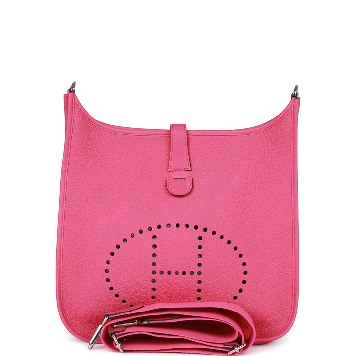 Top quality Hermes Evelyne III GM Rose Shocking Clemence Palladium Hardware