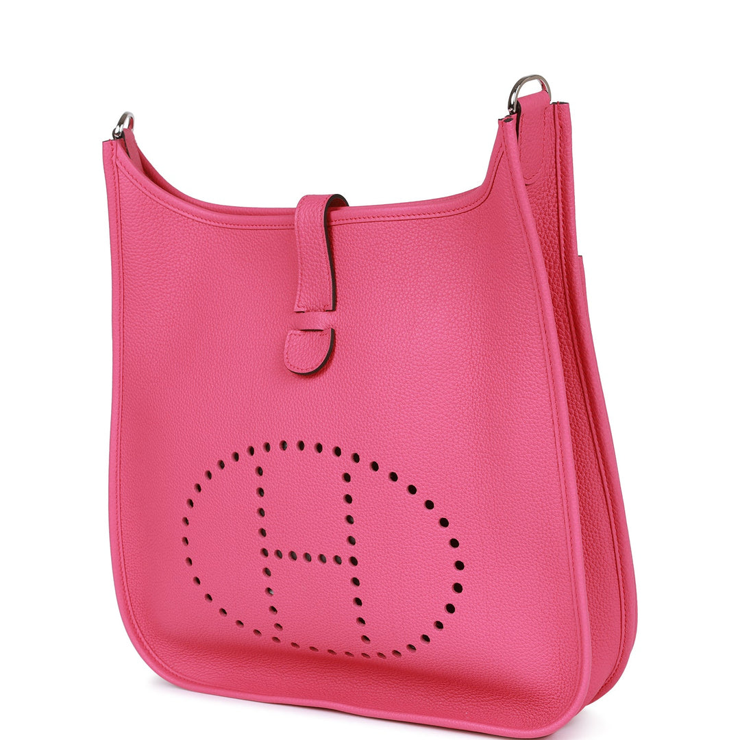 Top quality Hermes Evelyne III GM Rose Shocking Clemence Palladium Hardware