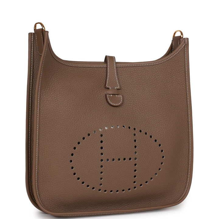 Top quality Hermes Evelyne PM Etoupe Clemence Gold Hardware