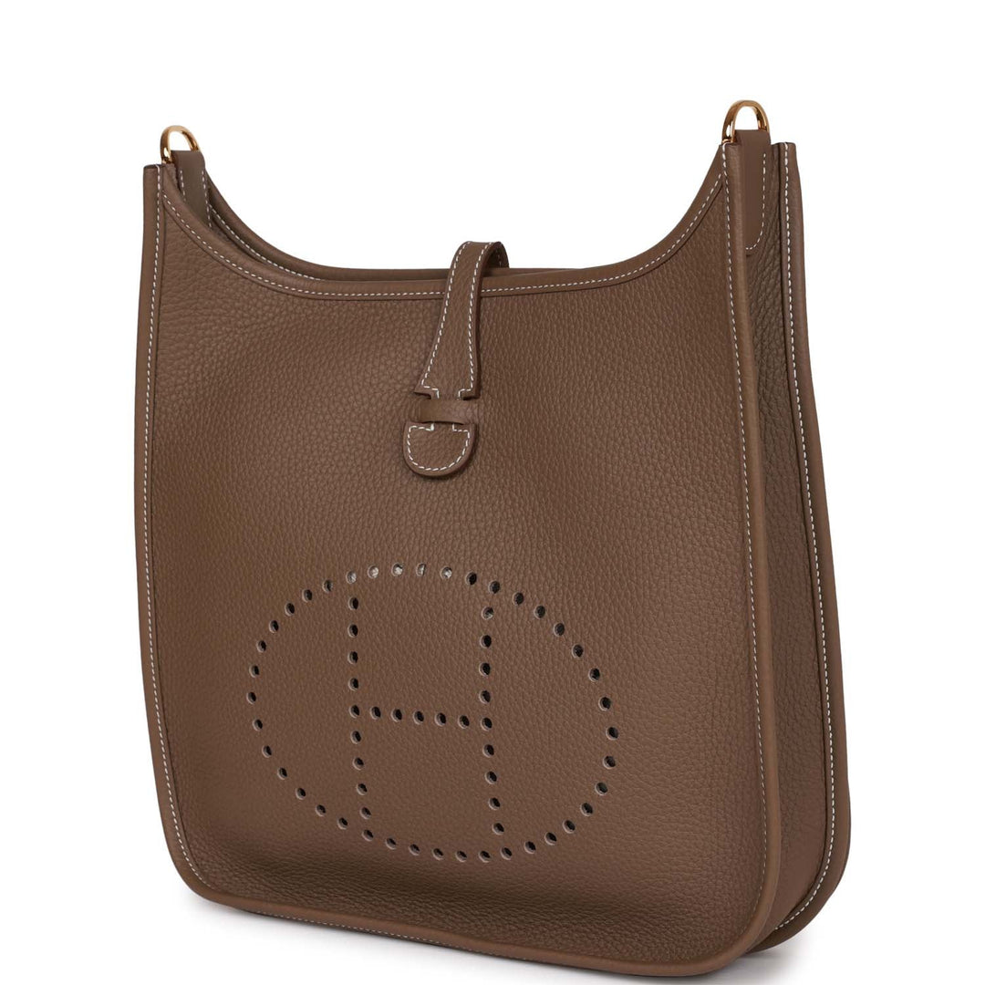 Top quality Hermes Evelyne PM Etoupe Clemence Gold Hardware