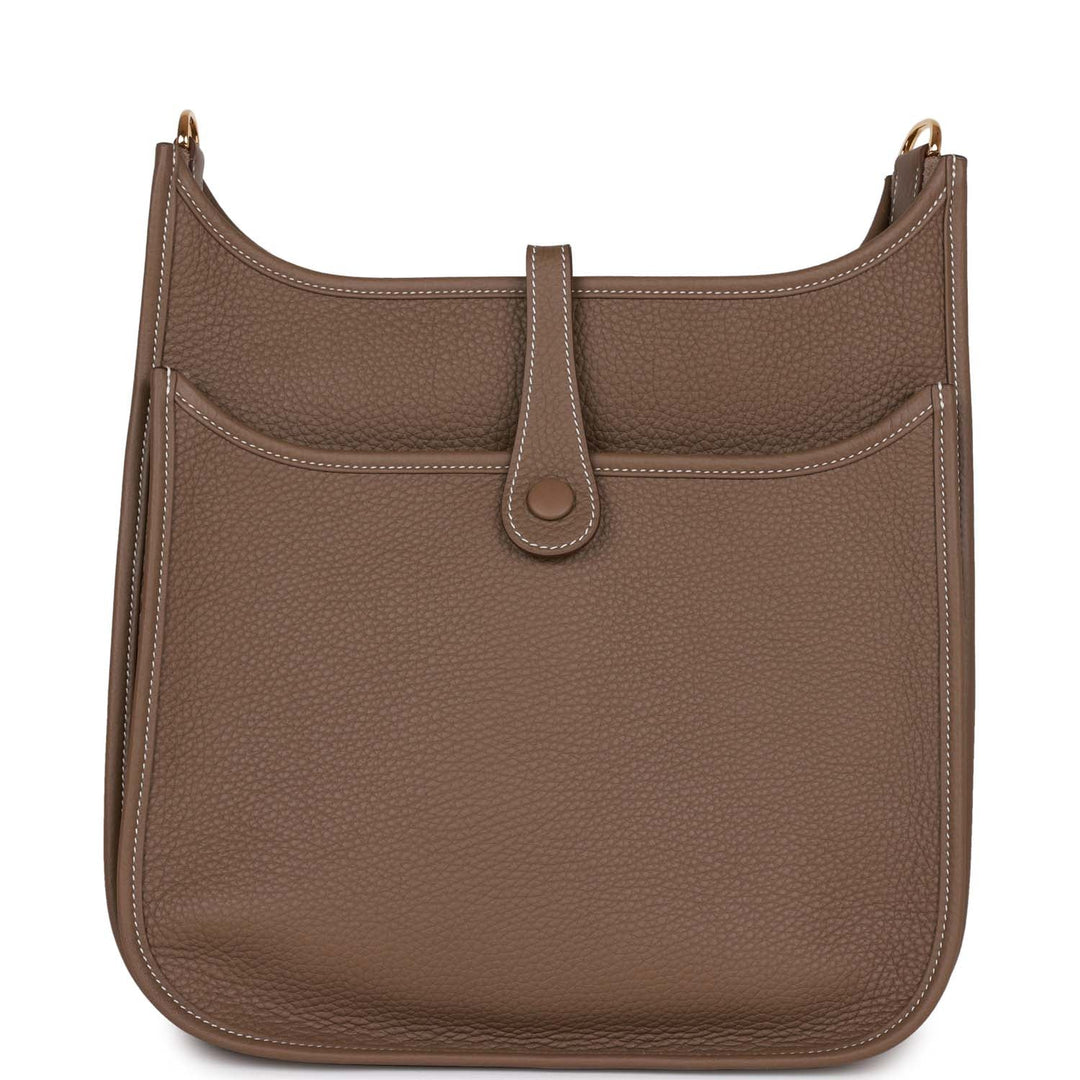 Top quality Hermes Evelyne PM Etoupe Clemence Gold Hardware