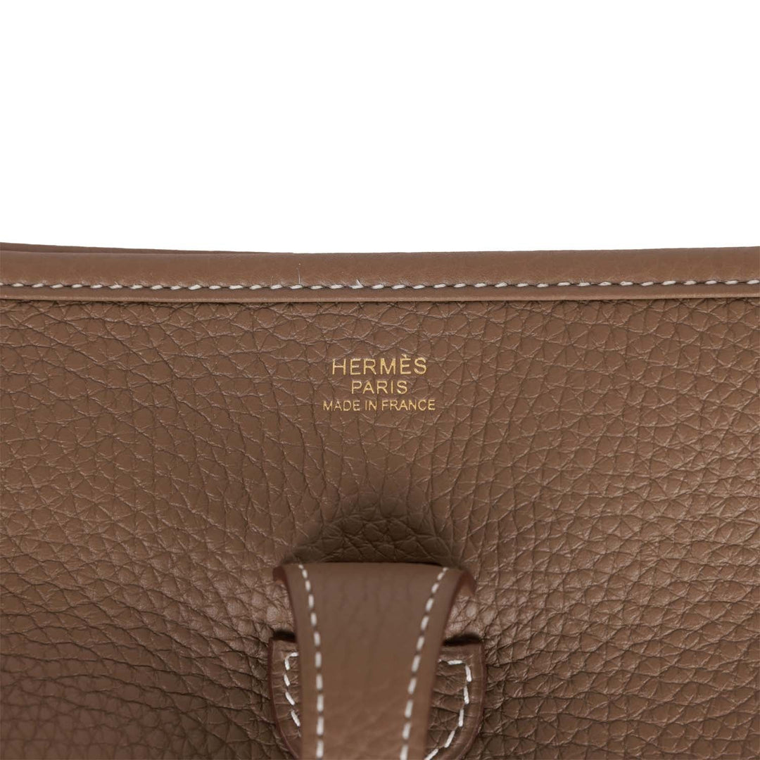 Top quality Hermes Evelyne PM Etoupe Clemence Gold Hardware